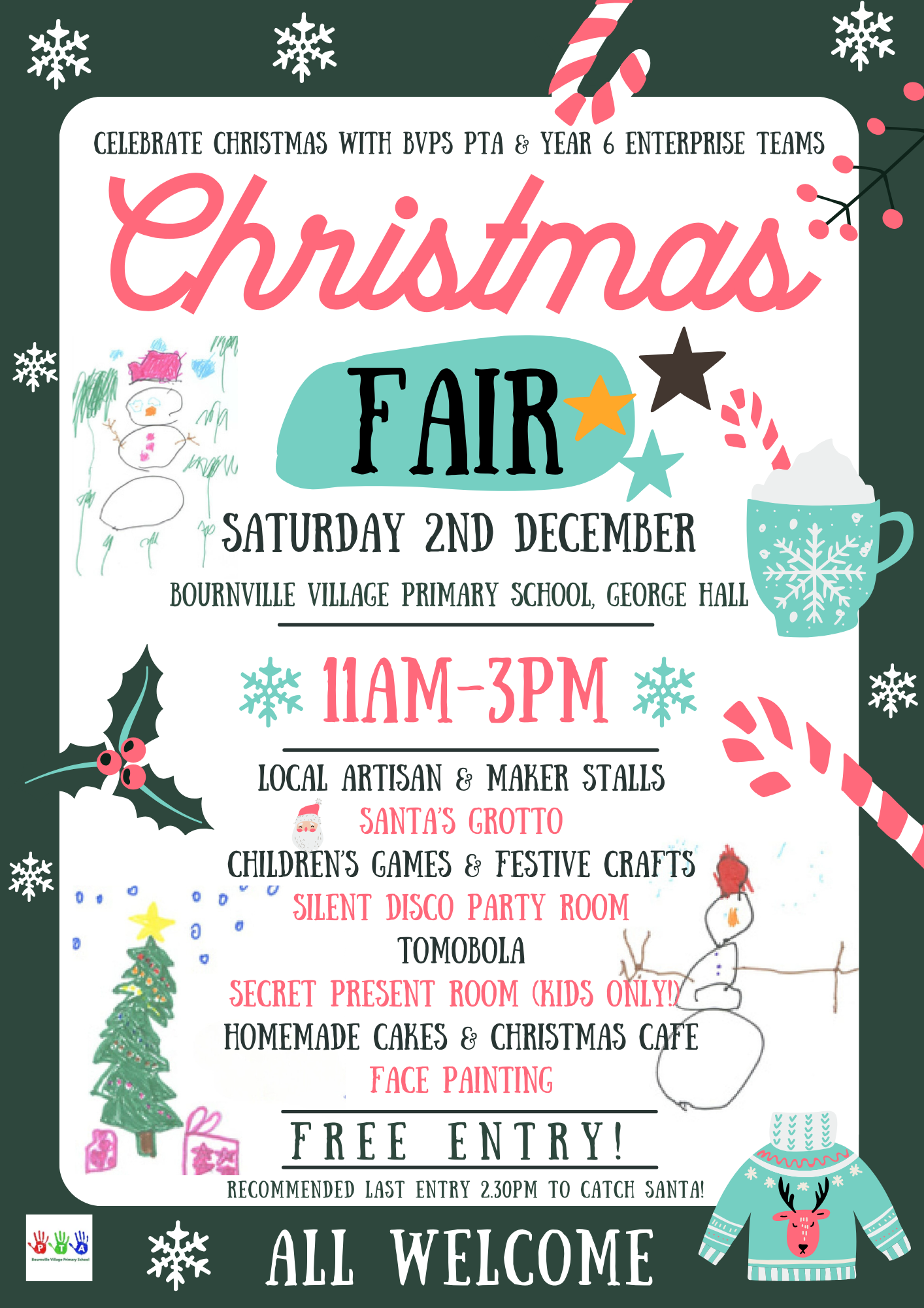 BVP Christmas Fair. 2nd December 11am-3pm 